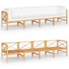 vidaXL 4-kohaline aiadiivan, kreemjasvalged padjad, tiikpuu