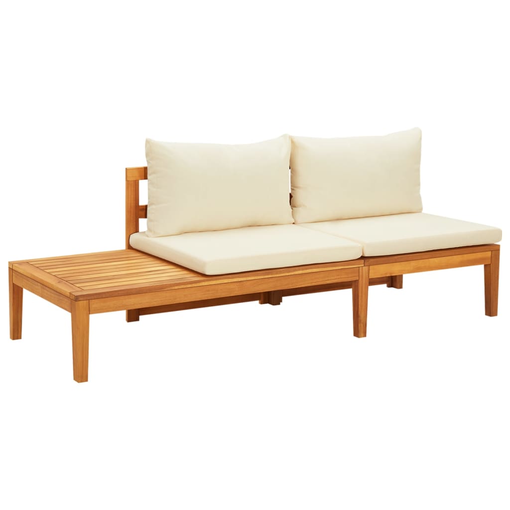 

vidaXL 3-delige Loungeset met crèmewitte kussens acaciahout
