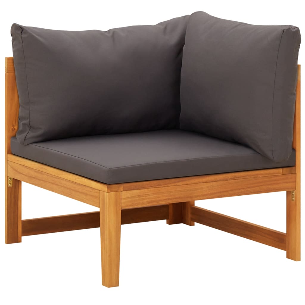 Thumbnail - vidaXL 3-tlg. Garten-Lounge-Set mit Dunkelgrauen Kissen Massivholz Akazie