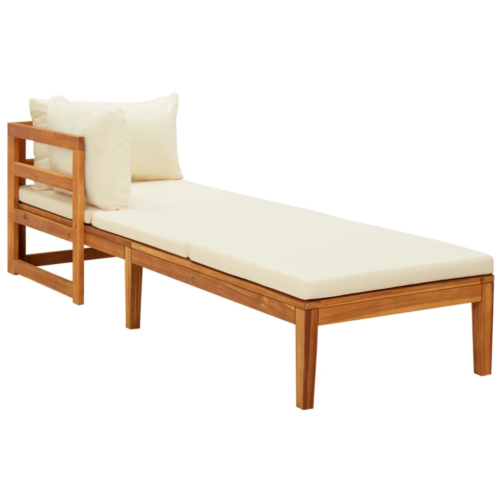 Sun Lounger Set with Cushions in Cream White or Dark Gray vidaXL - Picture 17 of 33