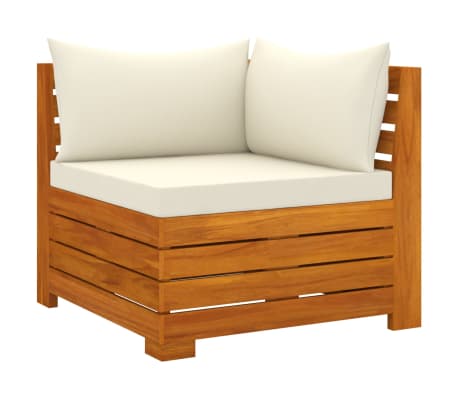 vidaXL Muebles de jardín 6 piezas con cojines madera maciza de acacia