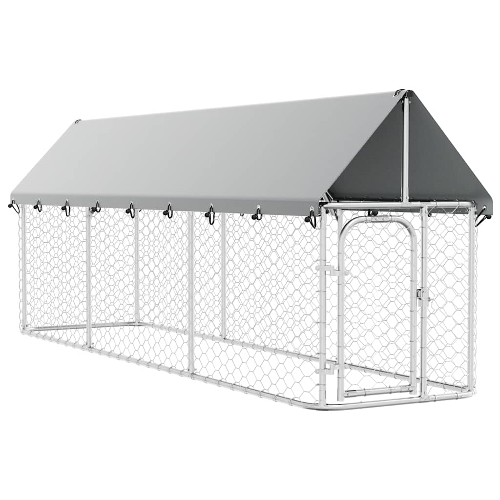 vidaXL Venkovní psí kotec se střechou 400 x 100 x 150 cm