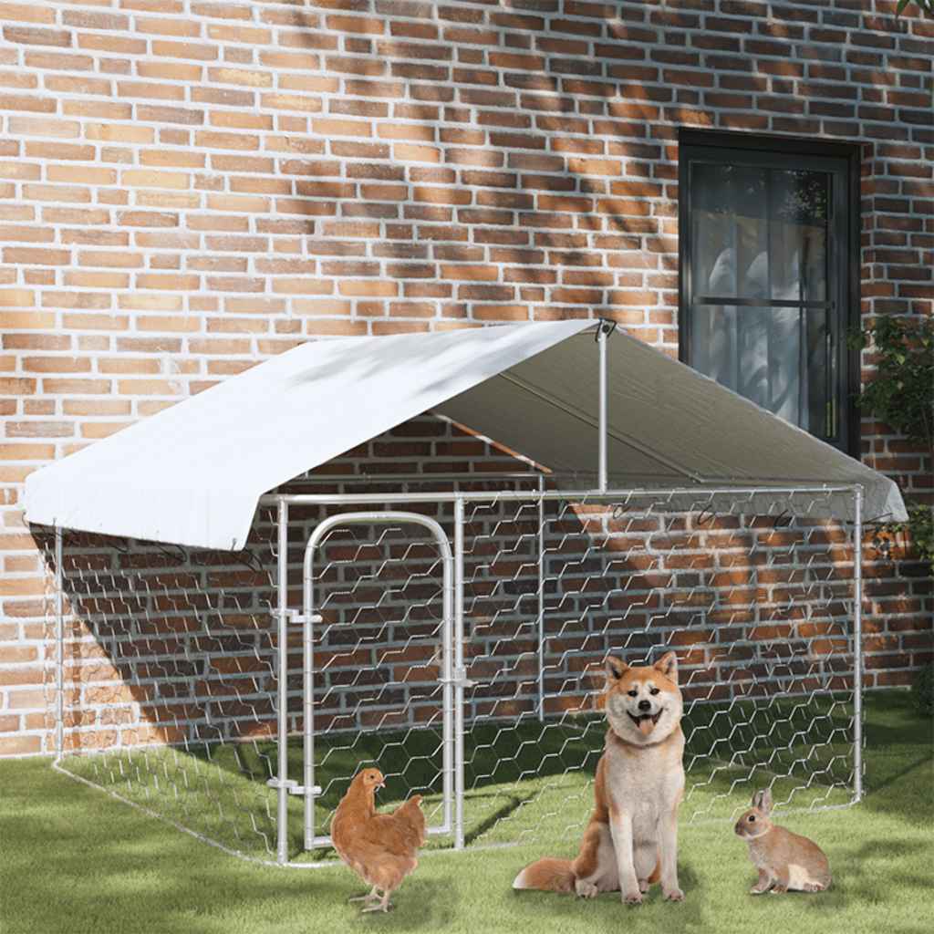 vidaXL Outdoor-Hundezwinger mit Dach 200x200x150 cm