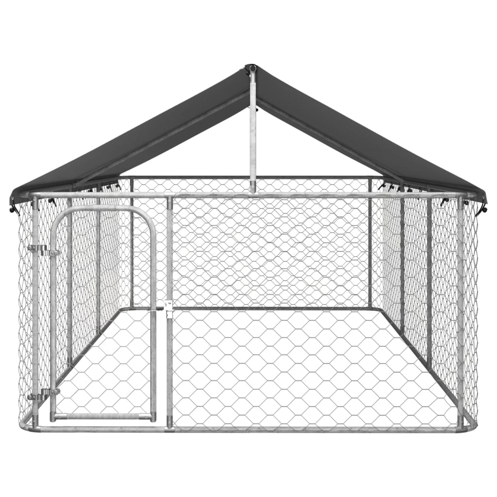 vidaXL Padoc pentru câini de exterior, cu acoperiș, 400x200x150 cm Accesorii pentru câini 2023-09-26