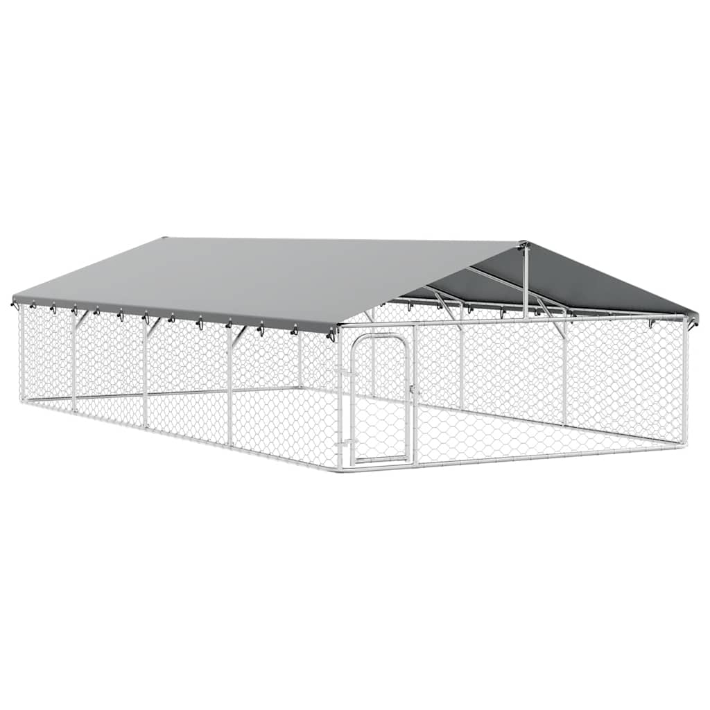 vidaXL Venkovní psí kotec se střechou 600 x 300 x 150 cm