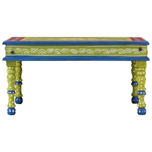 vidaXL Salongbord heltre mango gr&oslash;nn h&aring;ndmalt