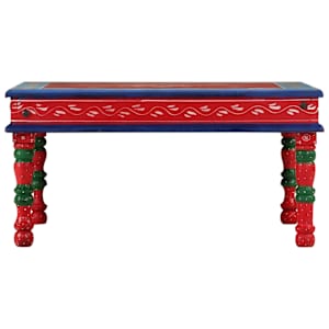 vidaXL Salongbord heltre mango r&oslash;d h&aring;ndmalt