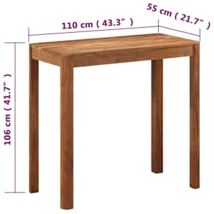 Barový stůl masivní akácie s medovým povrch 110 x 55 x 106 cm - obrázek 8