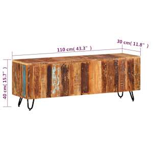 TV skříňka 110 x 30 x 40 cm masivní recyklované dřevo - obrázek 6