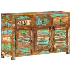 Příborník 110 x 30 x 65 cm masivní recyklované dřevo - obrázek 11