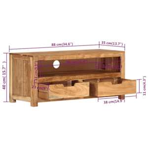 TV skříňka 88 x 35 x 40 cm masivní akáciové dřevo - obrázek 8