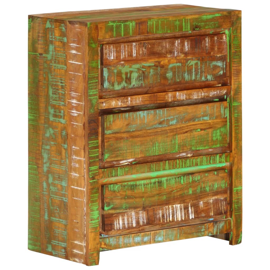 vidaXL Cómoda de madera maciza reciclada multicolor 60x33x75 cm