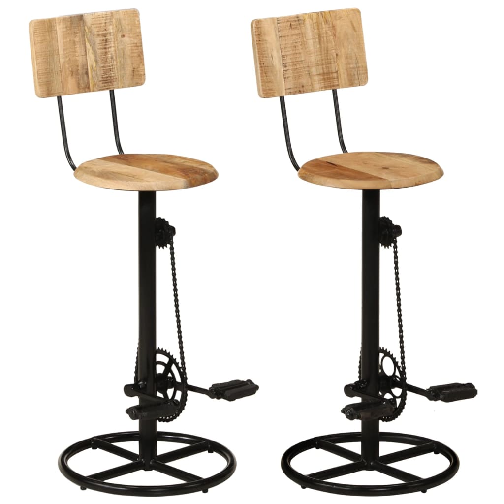 vidaXL Tabourets de bar 2 pcs Bois massif de manguier