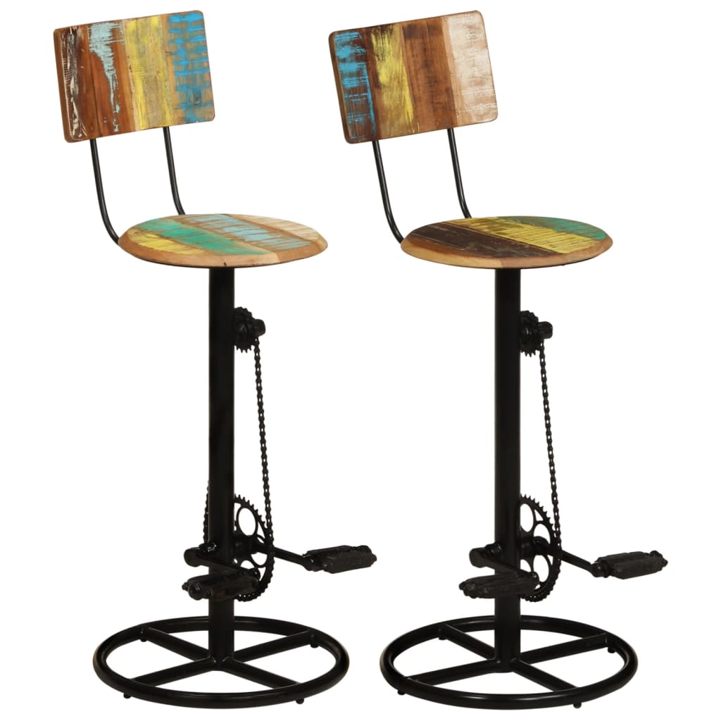 Barové stoličky 2 ks masivní recyklované dřevo
