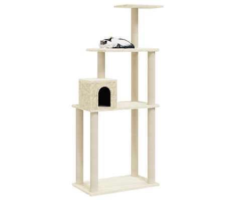 vidaXL Kratzbaum mit Sisal-Kratzs&auml;ulen Creme 147 cm