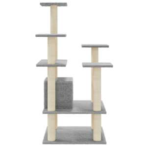 Škrabadlo pro kočky se sisalovými sloupky světle šedé 110 cm - obrázek 5