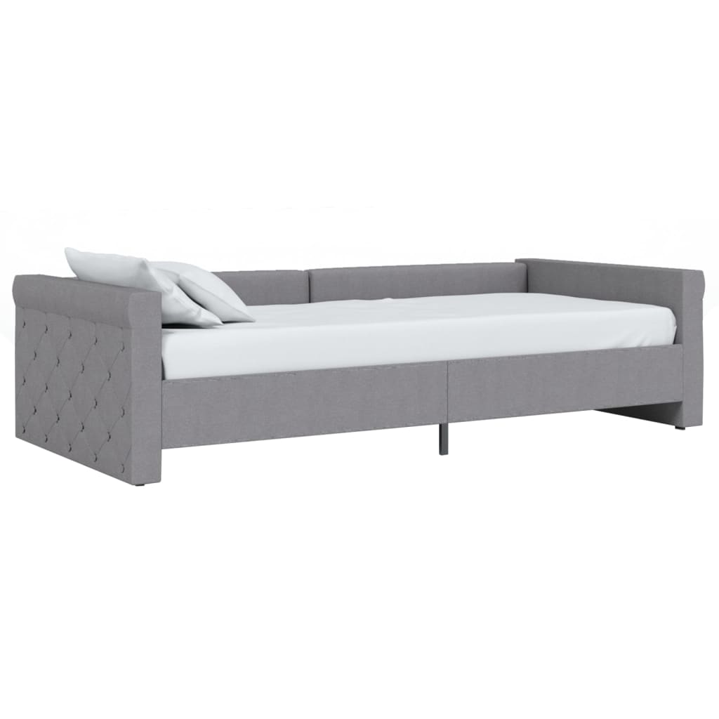 

vidaXL Slaapbank met matras en USB stof lichtgrijs 90x200 cm
