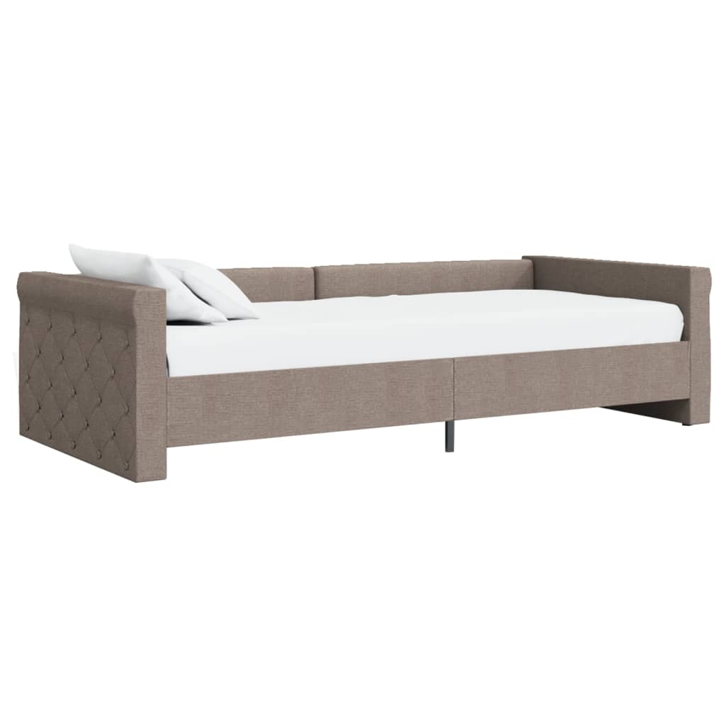 

vidaXL Slaapbank met matras en USB stof taupe 90x200 cm