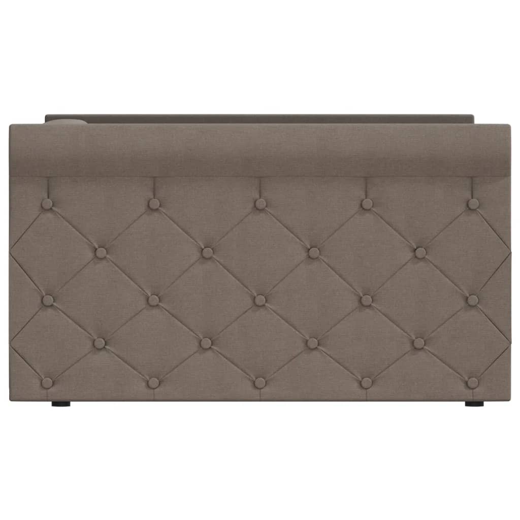 Pat de zi cu saltea și USB, gri taupe, 90x200 cm, textil