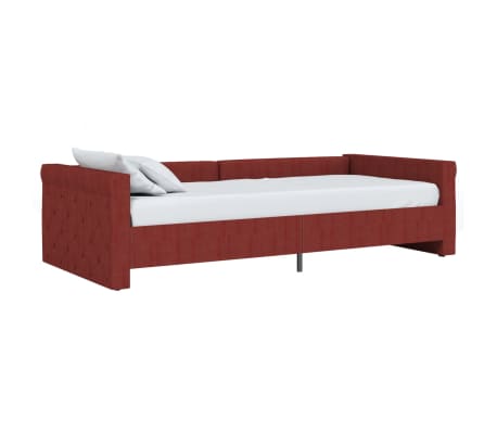 vidaXL daybed med madras og USB 90x200 cm stof vinrød