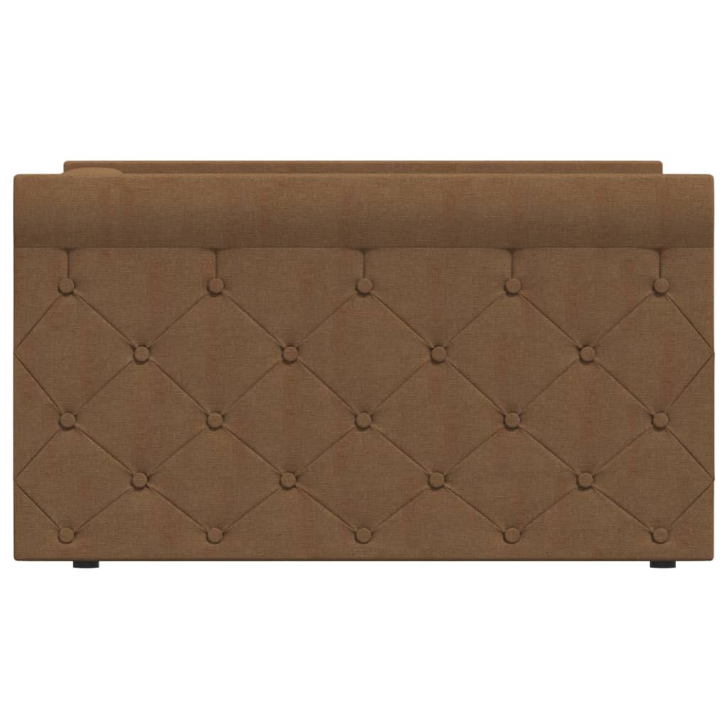 Pat de zi cu saltea și USB, maro, 90x200 cm, textil