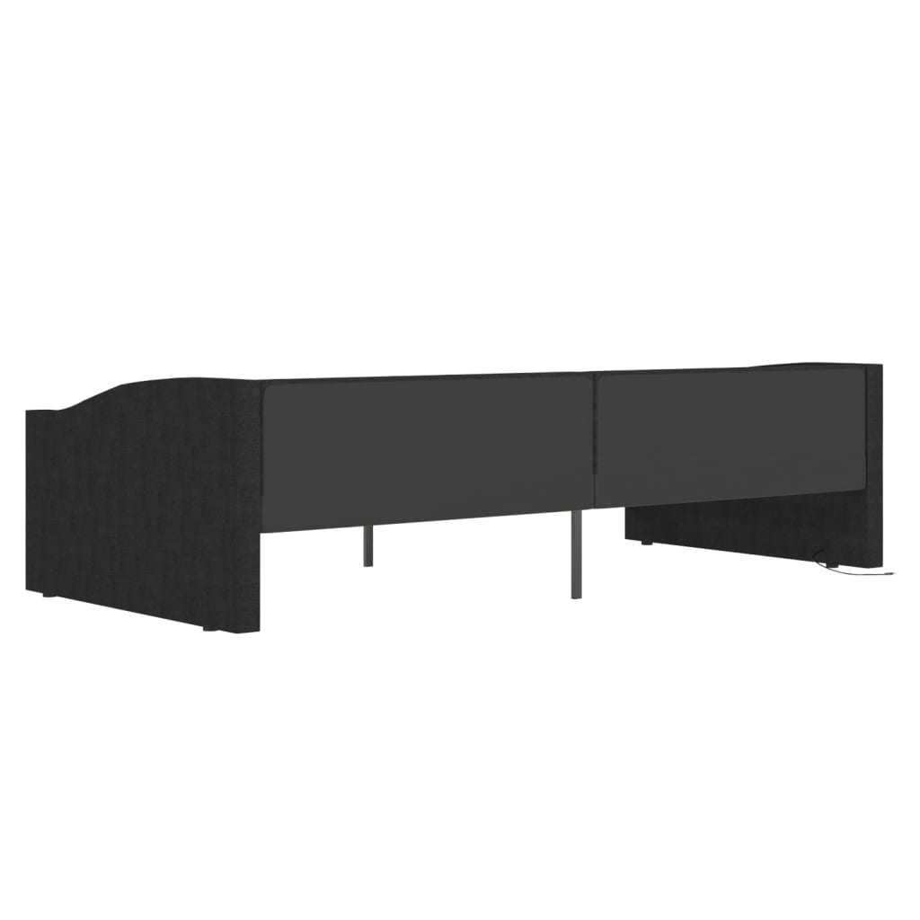 fekete USB szövetborítású dívány matraccal 90 x 200 cm