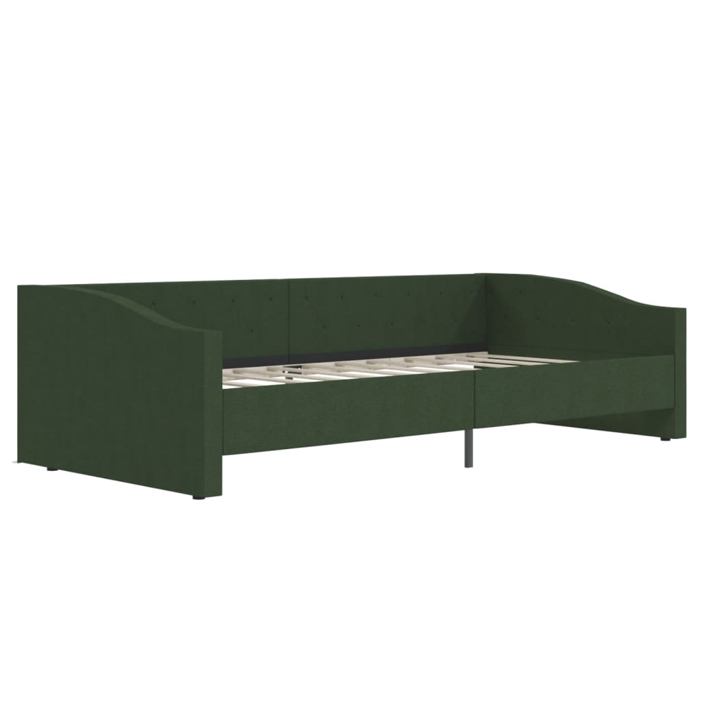 sötétzöld USB-s szövetborítású dívány matraccal 90 x 200 cm