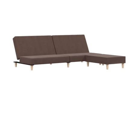 vidaXL 2-местен разтегателен диван с табуретка, таупе, текстил