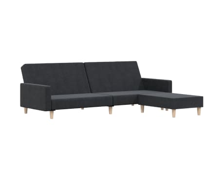 vidaXL 2-местен диван с поставка за крака, тъмносив, текстил