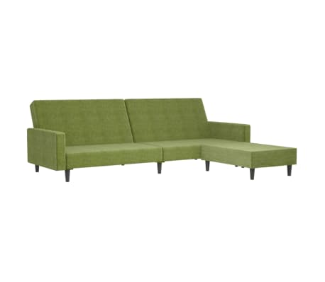 vidaXL Canapé-lit à 2 places avec repose-pied Vert clair Velours