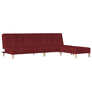 vidaXL Schlafsofa 2-Sitzer mit Fu&szlig;hocker Weinrot Stoff