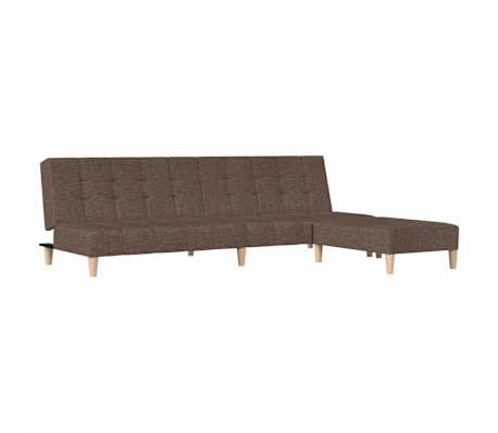 vidaXL Schlafsofa 2-Sitzer mit Fu&szlig;hocker Taupe Stoff