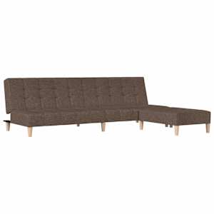 vidaXL Schlafsofa 2-Sitzer mit Fu&szlig;hocker Taupe Stoff
