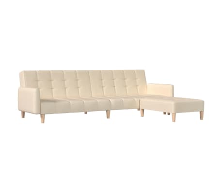 vidaXL Dvivietė sofa-lova su pakoja, kreminės spalvos, audinys