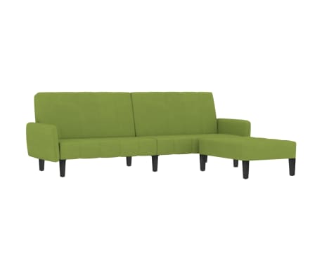 vidaXL Sofá cama de 2 plazas con reposapiés terciopelo verde claro