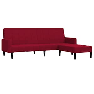 vidaXL Dvivietė sofa-lova su pakoja, raudonojo vyno spalvos, aksomas