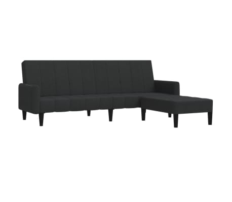 vidaXL Slaapbank 2-zits met voetenbank fluweel zwart