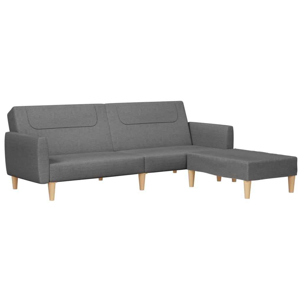 vidaXL 2-osobowa sofa z podnóżkiem, jasnoszara, tapicerowana tkaniną