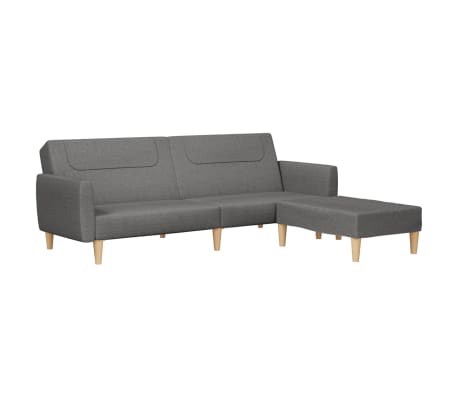 vidaXL 2-osobowa sofa z podnóżkiem, jasnoszara, tapicerowana tkaniną