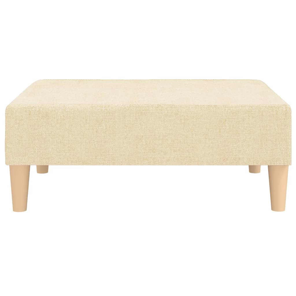 Canapea extensibilă cu taburet, 2 locuri, crem, textil