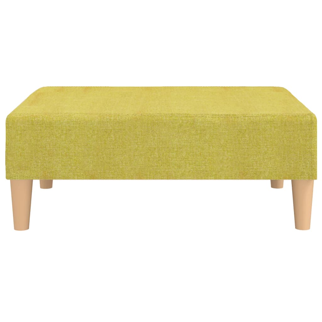 kétszemélyes zöld szövet kanapéágy lábtartóval