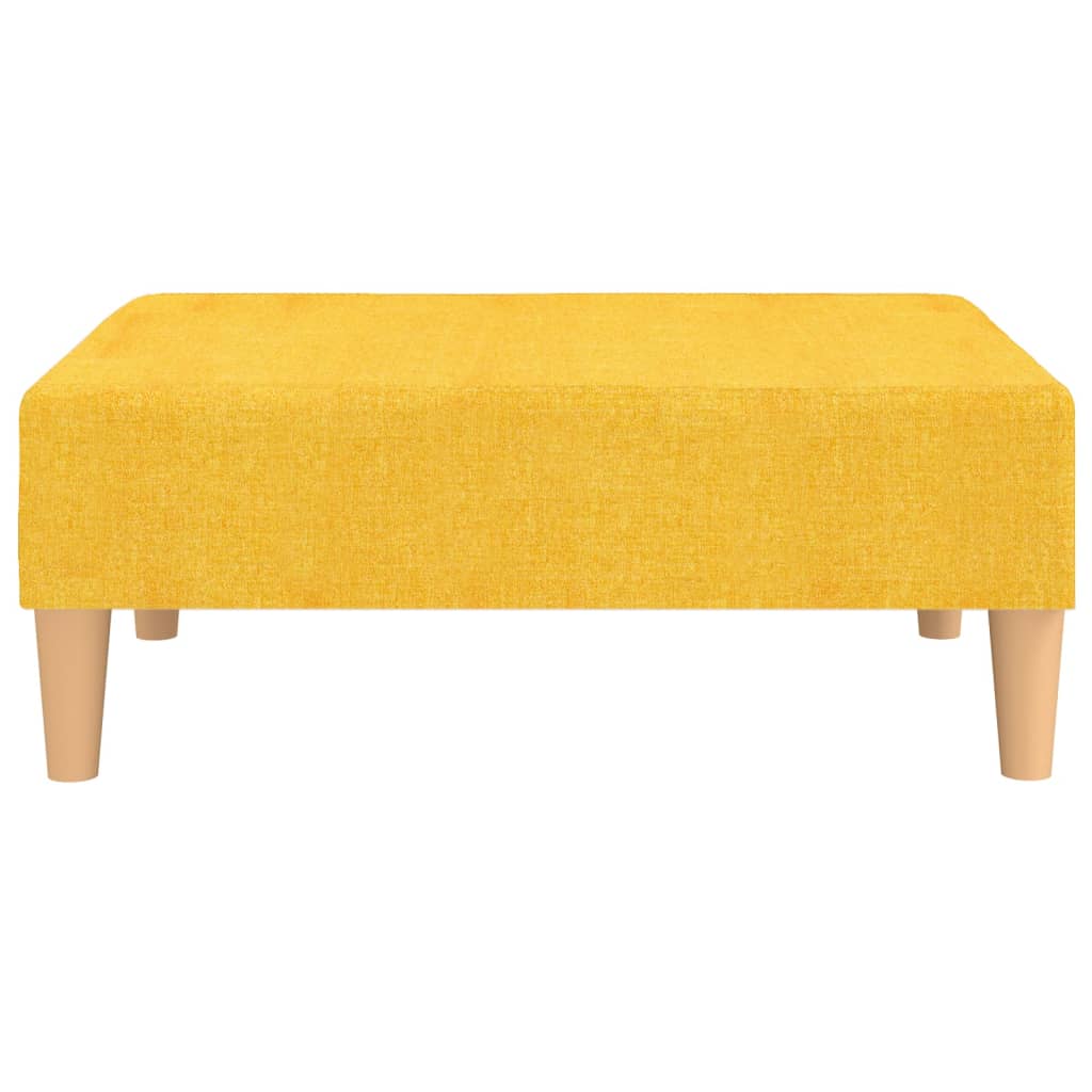 kétszemélyes sárga szövet kanapéágy lábtartóval