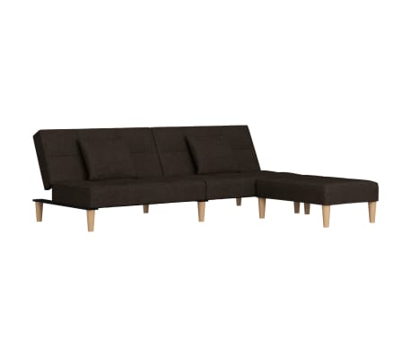 vidaXL Dvivietė sofa-lova su pagalvėmis ir pakoja, ruda, audinys
