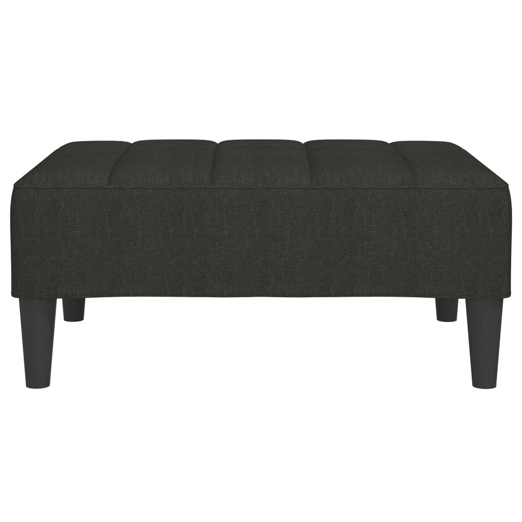 Canapea extensibilă 2 locuri, 2 perne/taburet, negru, textil