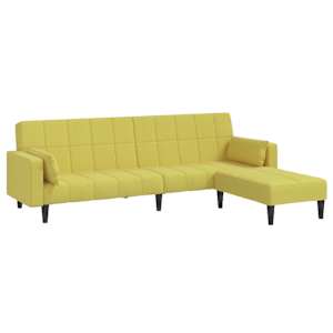 vidaXL Dvivietė sofa-lova su pagalvėmis ir pakoja, žalia, audinys