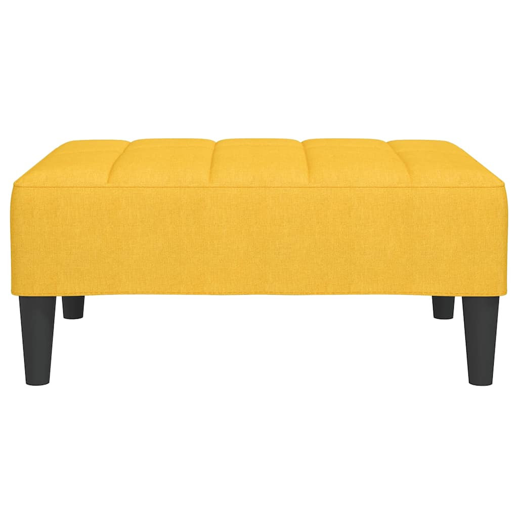 2-местно канапе с две възглавници и табуретка, жълто, текстил