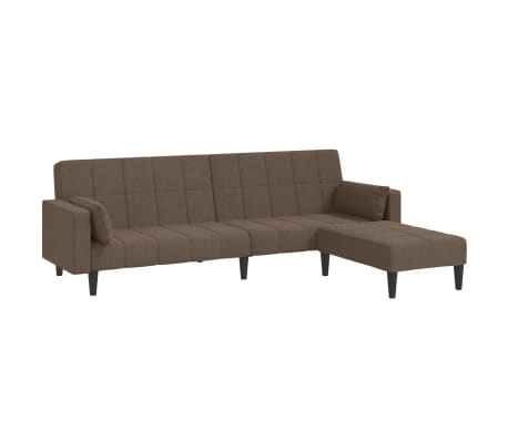 vidaXL Dvivietė sofa-lova su pagalvėmis ir pakoja, taupe, audinys