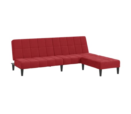 vidaXL Dvivietė sofa-lova su pakoja, raudonojo vyno spalvos, aksomas
