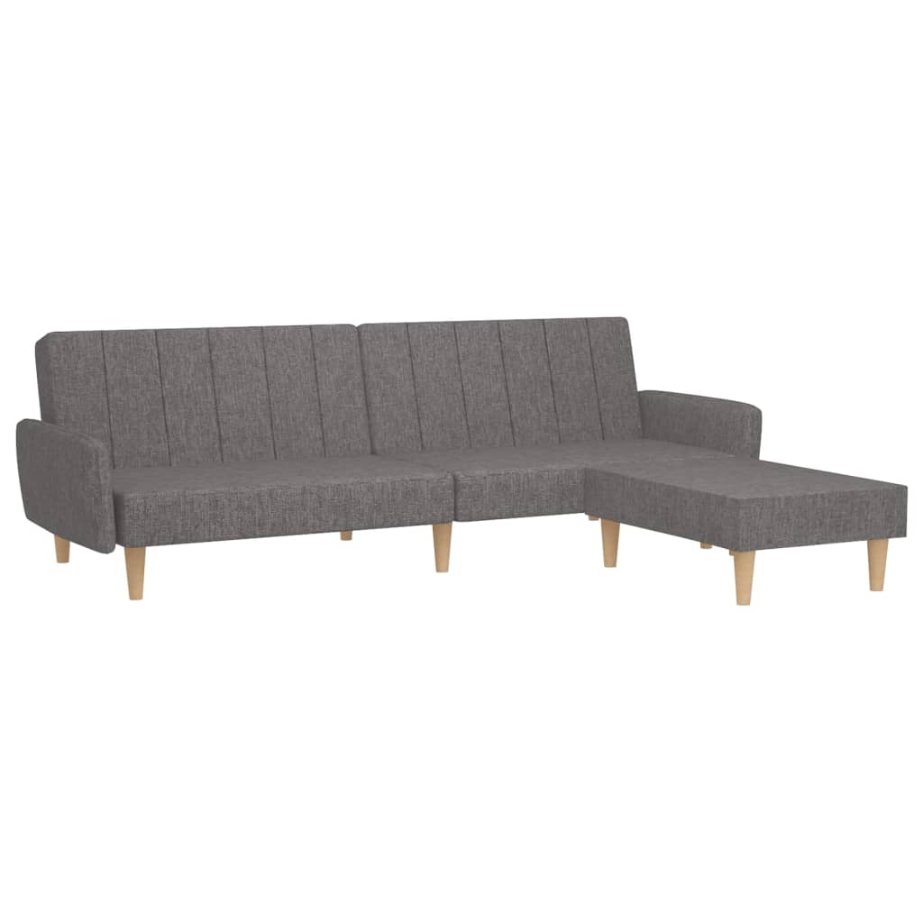 vidaXL Dvivietė sofa-lova su pakoja, šviesiai pilkos spalvos, audinys