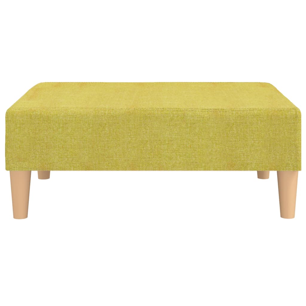 kétszemélyes zöld szövet kanapéágy lábtartóval